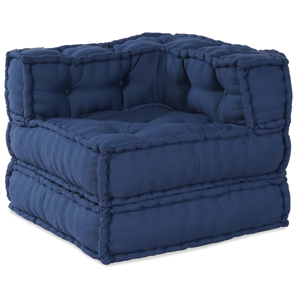 vidaXL Poufuri modulare - Set de 4, din material indigo
