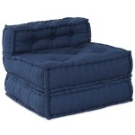 vidaXL Poufuri modulare - Set de 4, din material indigo vidaXL Poufuri modulare - Set de 4, din material indigo