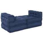 vidaXL Poufuri Modulare - 4 Piese În Țesătură Indigo vidaXL Poufuri Modulare - 4 Piese În Țesătură Indigo