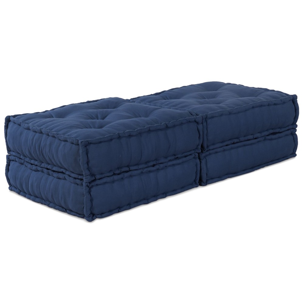 vidaXL Set de 2 poufuri modulare din material indigo