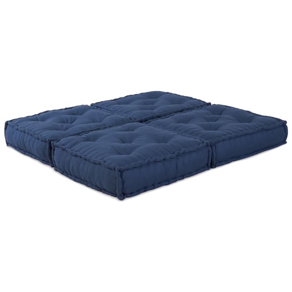vidaXL Set de 2 poufuri modulare din material indigo