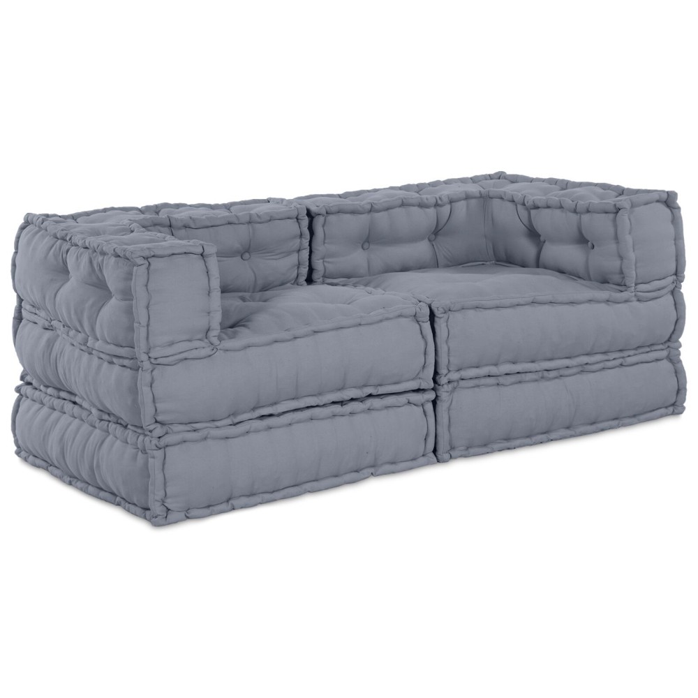 vidaXL Pouffes Modulare - Set de 2 Gri