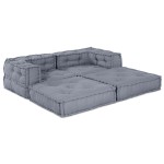 vidaXL Pouffes Modulare - Set de 2 Gri vidaXL Pouffes Modulare - Set de 2 Gri