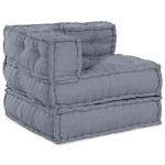 vidaXL Canapea Modulară cu 3 Locuri, Pouffe Convertible, Țesătură Gri vidaXL Canapea Modulară cu 3 Locuri, Pouffe Convertible, Țesătură Gri