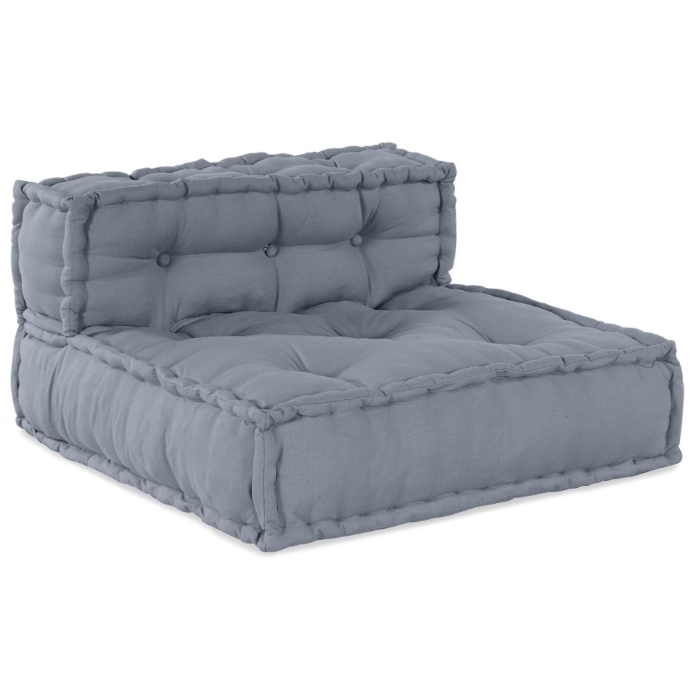 vidaXL Canapea Modulară cu 3 Locuri, Pouffe Convertible, Țesătură Gri
