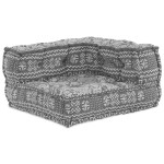vidaXL Canapea modulară cu 2 locuri, pouffe convertibil, din material gri deschis vidaXL Canapea modulară cu 2 locuri, pouffe convertibil, din material gri deschis