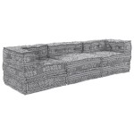 vidaXL Canapea Modulară cu 3 Locuri ce devine Pat - Stofă Gri Deschis vidaXL Canapea Modulară cu 3 Locuri ce devine Pat - Stofă Gri Deschis