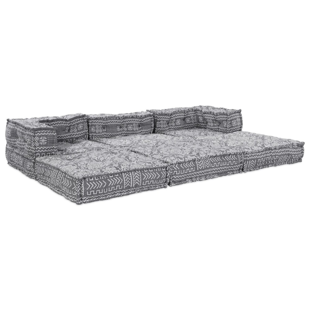 vidaXL Canapea Modulară cu 3 Locuri ce devine Pat - Stofă Gri Deschis