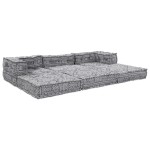 vidaXL Canapea Modulară cu 3 Locuri ce devine Pat - Stofă Gri Deschis vidaXL Canapea Modulară cu 3 Locuri ce devine Pat - Stofă Gri Deschis