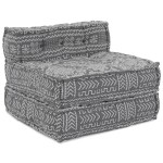 vidaXL Canapea Modulară Tip Pouffe pentru 4 Persoane care se pliază - Gri Deschis din Țesătură vidaXL Canapea Modulară Tip Pouffe pentru 4 Persoane care se pliază - Gri Deschis din Țesătură