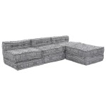 vidaXL Canapea modulară cu 4 locuri, din țesătură gri deschis vidaXL Canapea modulară cu 4 locuri, din țesătură gri deschis