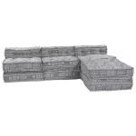 vidaXL Canapea modulară cu 4 locuri, din țesătură gri deschis vidaXL Canapea modulară cu 4 locuri, din țesătură gri deschis