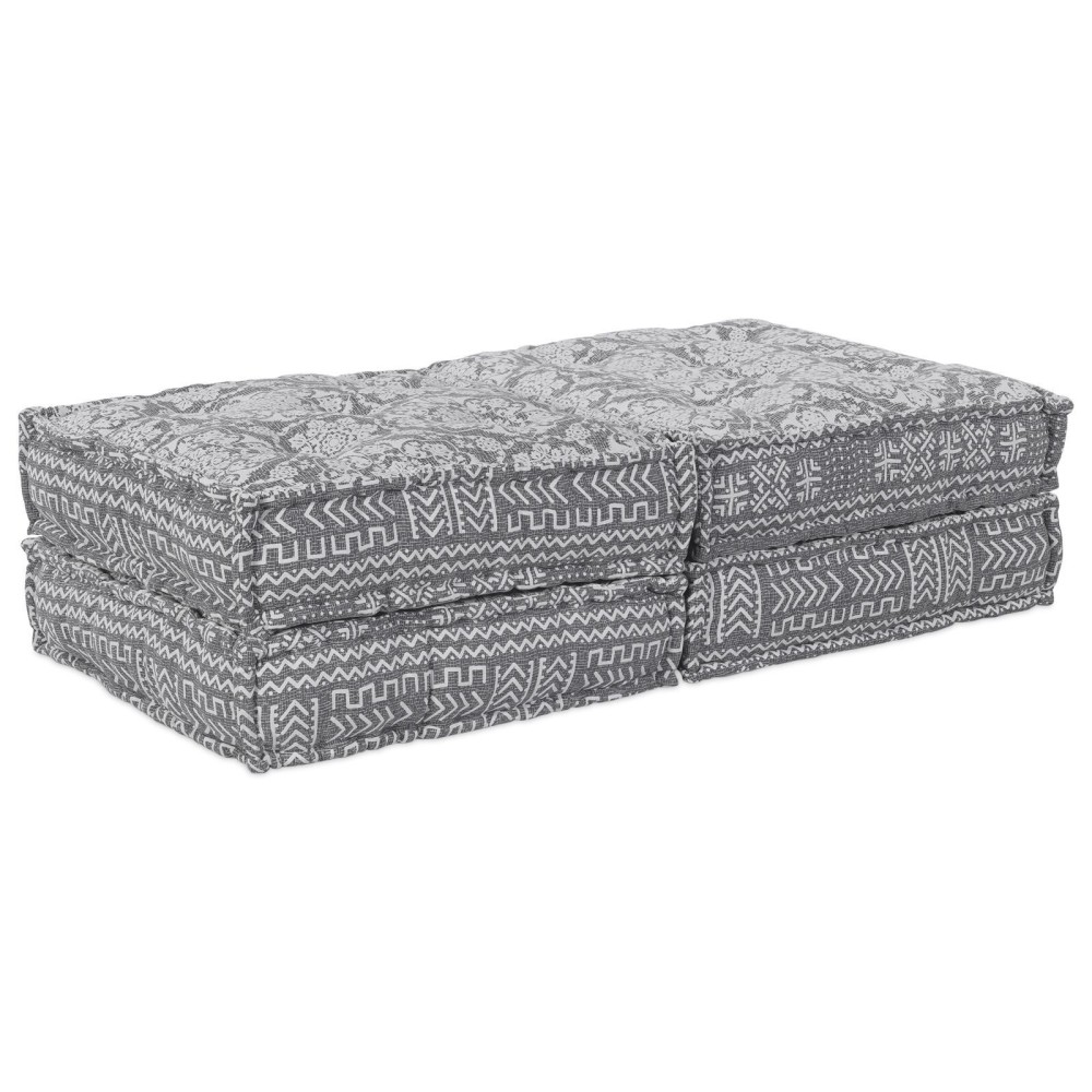 vidaXL Puf Modular Convertible pentru 2 Persoane, Gri Deschis, Textil