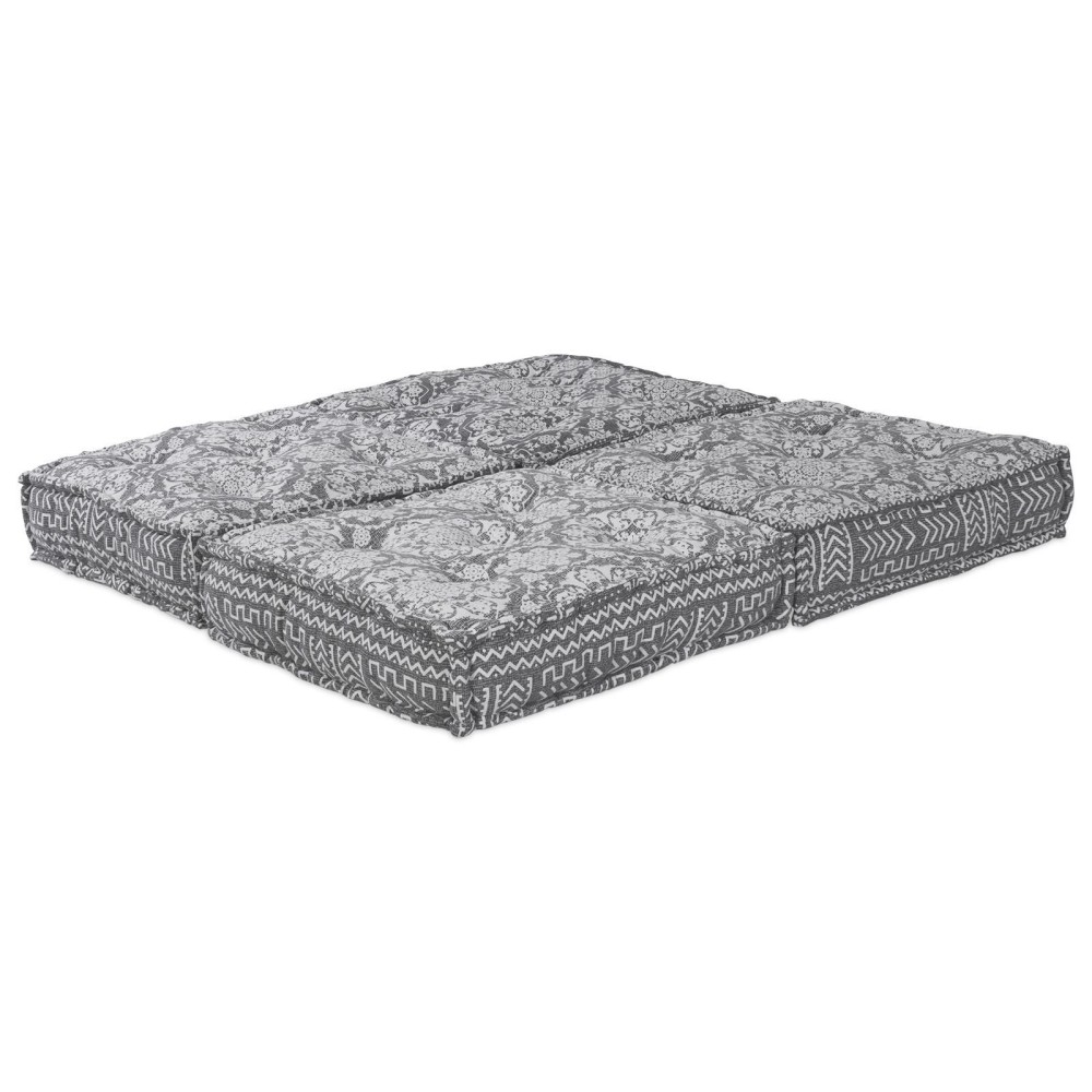 vidaXL Puf Modular Convertible pentru 2 Persoane, Gri Deschis, Textil