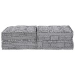 vidaXL Puf Modular Convertible pentru 2 Persoane, Gri Deschis, Textil vidaXL Puf Modular Convertible pentru 2 Persoane, Gri Deschis, Textil