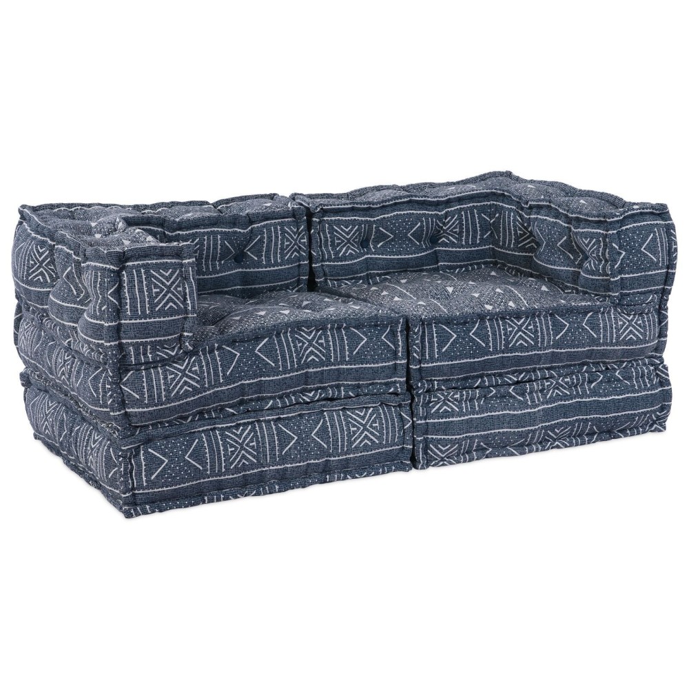 vidaXL Canapea Modulară cu 2 Locuri, Convertibilă, Tapițerie Indigo