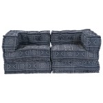 vidaXL Canapea Modulară cu 2 Locuri, Convertibilă, Tapițerie Indigo vidaXL Canapea Modulară cu 2 Locuri, Convertibilă, Tapițerie Indigo