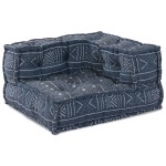 vidaXL Canapea Modulară Pouffe 3 Locuri Convertible din Material Indigo vidaXL Canapea Modulară Pouffe 3 Locuri Convertible din Material Indigo