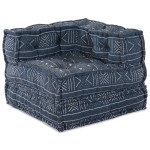 vidaXL Canapea Modulară Pouffe 3 Locuri Convertible din Material Indigo vidaXL Canapea Modulară Pouffe 3 Locuri Convertible din Material Indigo