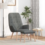 vidaXL Scaun de relaxare cu taburet, gri deschis, textil vidaXL Scaun de relaxare cu taburet, gri deschis, textil