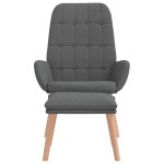 vidaXL Scaun de relaxare cu taburet, gri deschis, textil vidaXL Scaun de relaxare cu taburet, gri deschis, textil