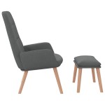 vidaXL Scaun de relaxare cu taburet, gri deschis, textil vidaXL Scaun de relaxare cu taburet, gri deschis, textil