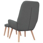 vidaXL Scaun de relaxare cu taburet, gri deschis, textil vidaXL Scaun de relaxare cu taburet, gri deschis, textil