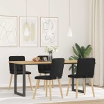 vidaXL Scaune de bucătărie, 4 buc., negru, material textil vidaXL Scaune de bucătărie, 4 buc., negru, material textil