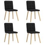 vidaXL Scaune de bucătărie, 4 buc., negru, material textil vidaXL Scaune de bucătărie, 4 buc., negru, material textil