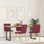 vidaXL Scaune de bucătărie, 4 buc., roșu vin, material textil vidaXL Scaune de bucătărie, 4 buc., roșu vin, material textil