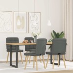 vidaXL Scaune de bucătărie pivotante, 4 buc., gri închis, textil vidaXL Scaune de bucătărie pivotante, 4 buc., gri închis, textil