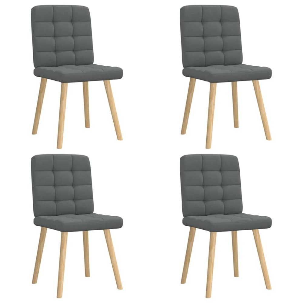 vidaXL Scaune de bucătărie pivotante, 4 buc., gri închis, textil