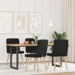 vidaXL Scaune de bucătărie, 4 buc., negru, material textil vidaXL Scaune de bucătărie, 4 buc., negru, material textil