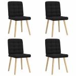 vidaXL Scaune de bucătărie, 4 buc., negru, material textil vidaXL Scaune de bucătărie, 4 buc., negru, material textil