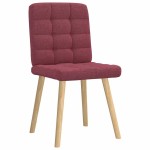 vidaXL Scaune de bucătărie, 4 buc., roșu vin, material  textil