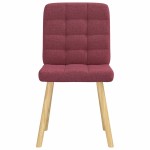 vidaXL Scaune de bucătărie, 4 buc., roșu vin, material  textil