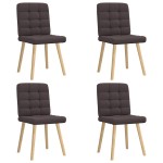vidaXL Scaune de bucătărie, 4 buc., maro închis, material textil