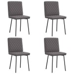 vidaXL Scaune de sufragerie, 4 buc. gri, piele ecologică vidaXL Scaune de sufragerie, 4 buc. gri, piele ecologică