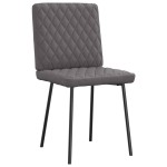vidaXL Scaune de sufragerie, 4 buc. gri, piele ecologică vidaXL Scaune de sufragerie, 4 buc. gri, piele ecologică