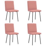 vidaXL Scaune de sufragerie 4 buc piele artificială roz vidaXL Scaune de sufragerie 4 buc piele artificială roz