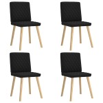 vidaXL Scaune de bucătărie, 4 buc., negru, material textil