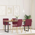 vidaXL Scaune de bucătărie, 4 buc., roșu vin, material textil vidaXL Scaune de bucătărie, 4 buc., roșu vin, material textil