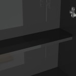 vidaXL Dulap de baie cu oglindă, negru strălucitor, 60x15x75 cm, MDF