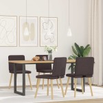 vidaXL Scaune de bucătărie, 4 buc., maro închis, material textil vidaXL Scaune de bucătărie, 4 buc., maro închis, material textil