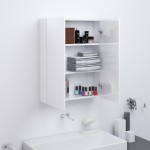 vidaXL Dulap de baie cu oglindă, alb strălucitor, 60x15x75 cm, MDF vidaXL Dulap de baie cu oglindă, alb strălucitor, 60x15x75 cm, MDF