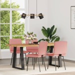 vidaXL Scaune de sufragerie 4 buc piele artificială roz vidaXL Scaune de sufragerie 4 buc piele artificială roz