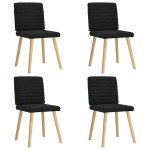 vidaXL Scaune de bucătărie, 4 buc., negru, material textil