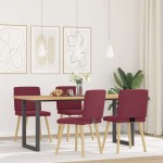 vidaXL Scaune de bucătărie, 4 buc., roșu vin, material textil vidaXL Scaune de bucătărie, 4 buc., roșu vin, material textil