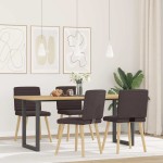 vidaXL Scaune de bucătărie, 4 buc., maro închis, material textil vidaXL Scaune de bucătărie, 4 buc., maro închis, material textil