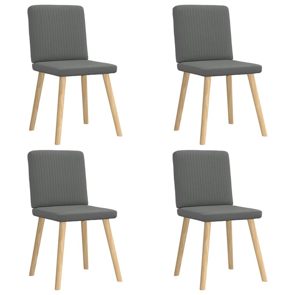 vidaXL Scaune de bucătărie pivotante, 4 buc., gri închis, textil
